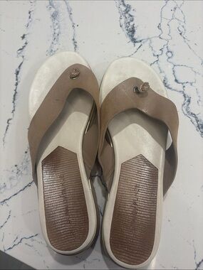 Donald J. Pliner Taupe Brown Slip-On Sandals 9.5